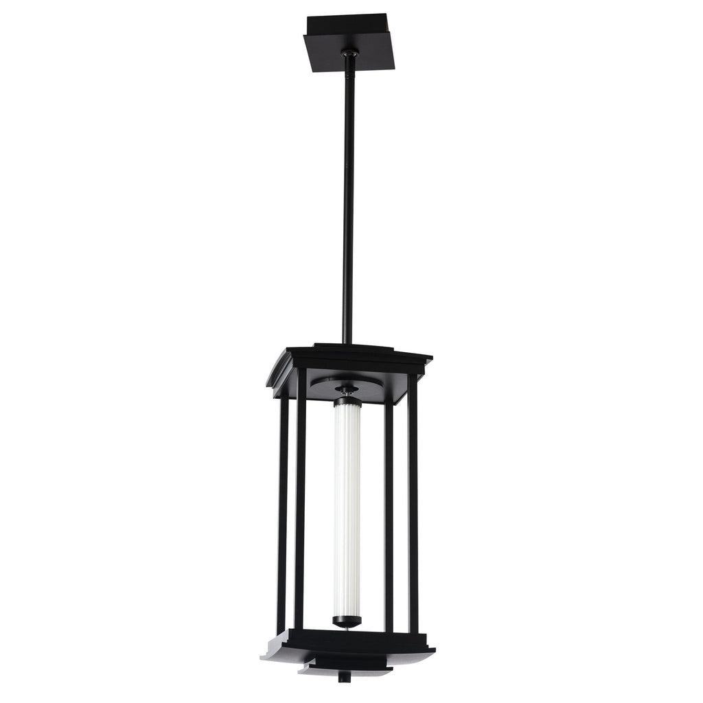 Athena 1-Light Medium LED Lantern LED Clear Glass (ZM) in Black