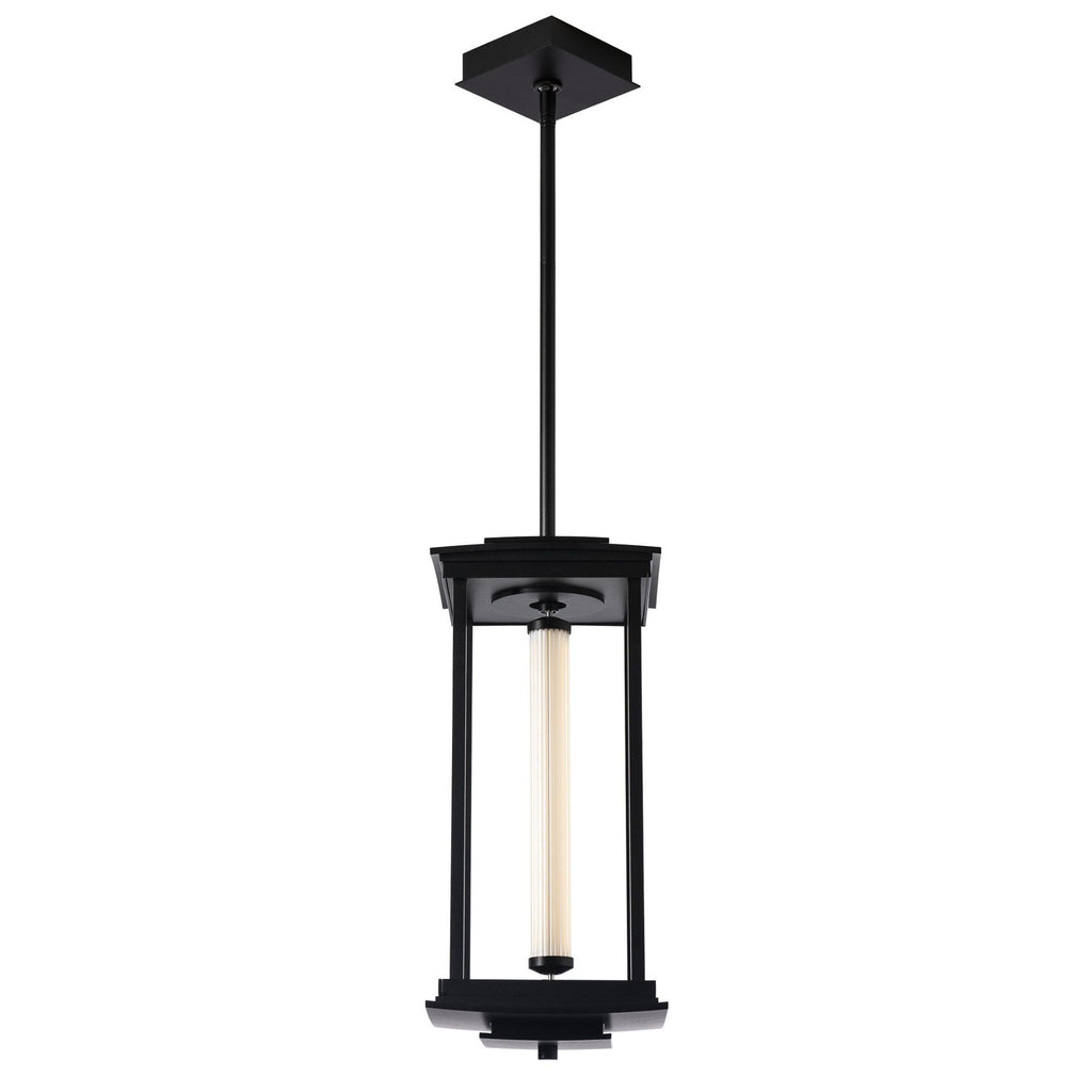 Athena 1-Light Medium LED Lantern LED Clear Glass (ZM) in Black