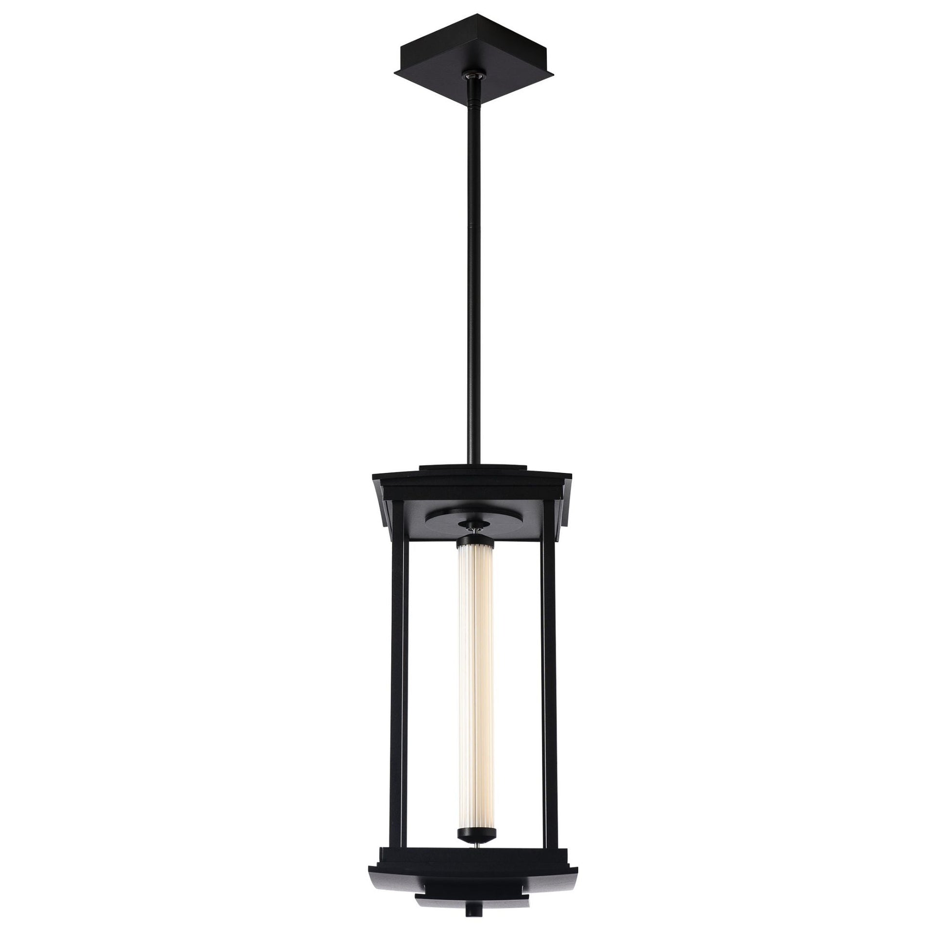 Athena 1-Light Medium LED Lantern LED Clear Glass (ZM) in Black