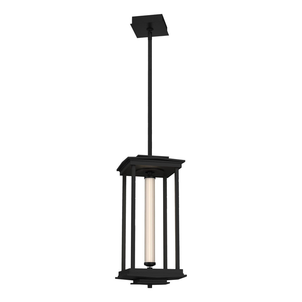 Athena 1-Light Medium LED Lantern LED Clear Glass (ZM) in Black