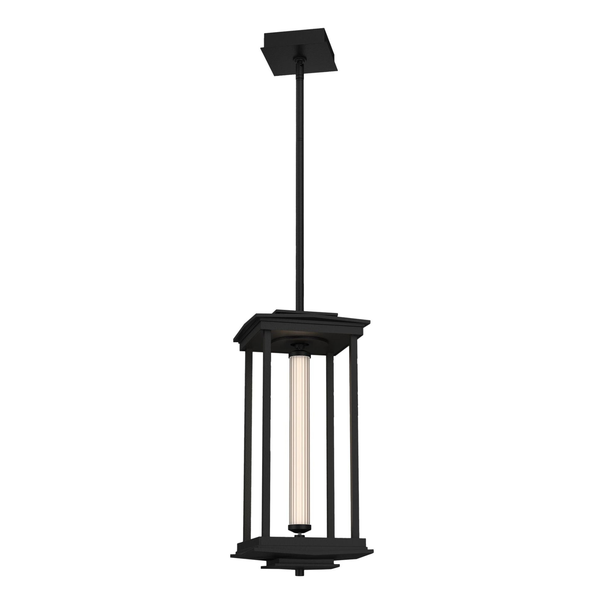 Athena 1-Light Medium LED Lantern LED Clear Glass (ZM) in Black