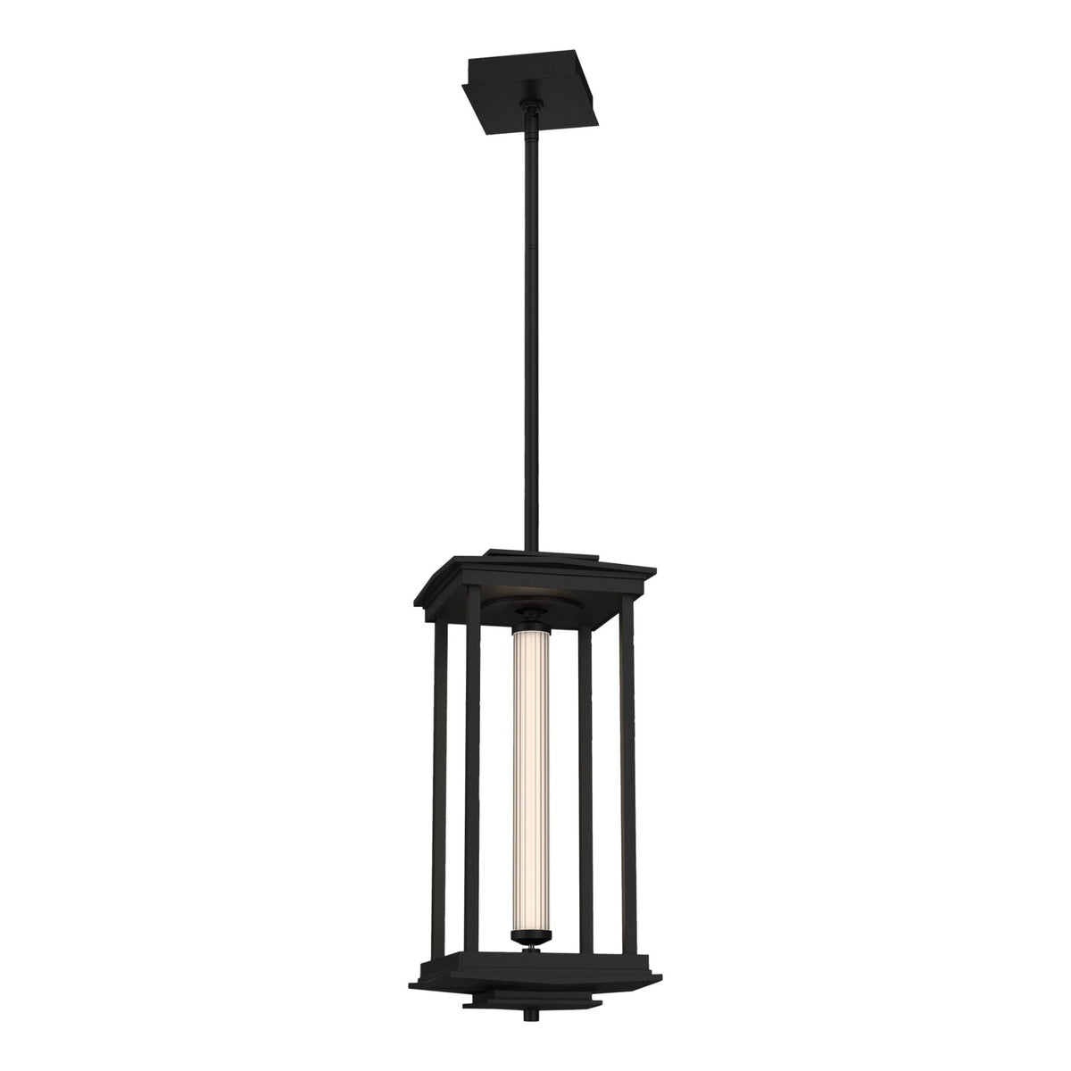 Athena 1-Light Medium LED Lantern LED Clear Glass (ZM) in Black