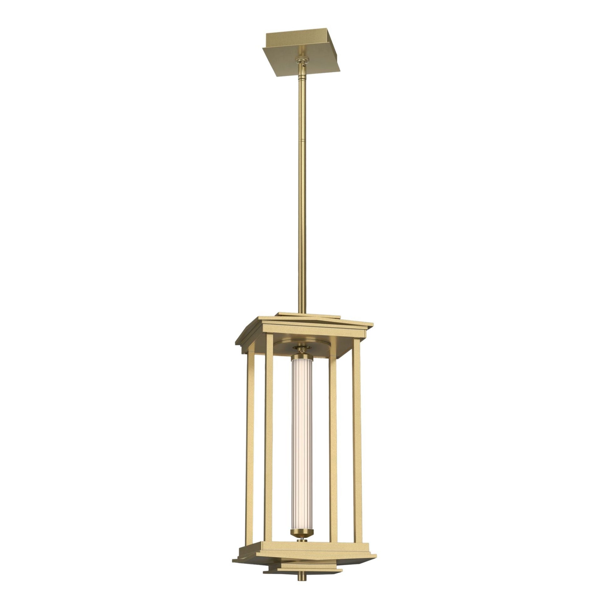 Athena 1-Light Medium LED Lantern LED Clear Glass (ZM) in Modern Brass