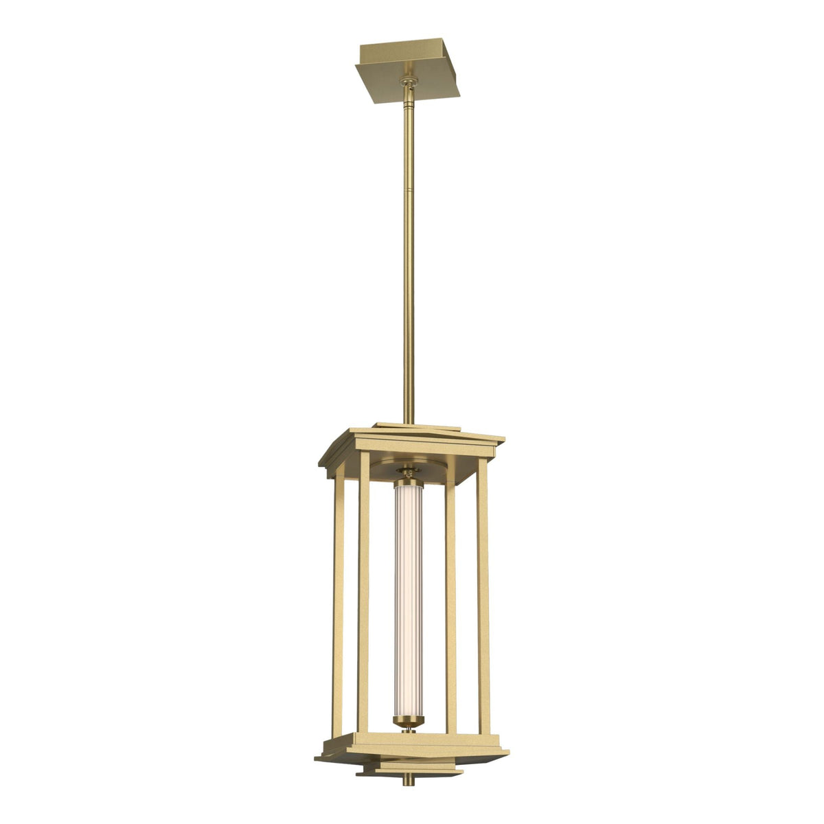 Athena 1-Light Medium LED Lantern LED Clear Glass (ZM) in Modern Brass