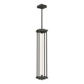 Athena 1-Light Large LED Lantern LED Clear Glass (ZM) in Dark Smoke