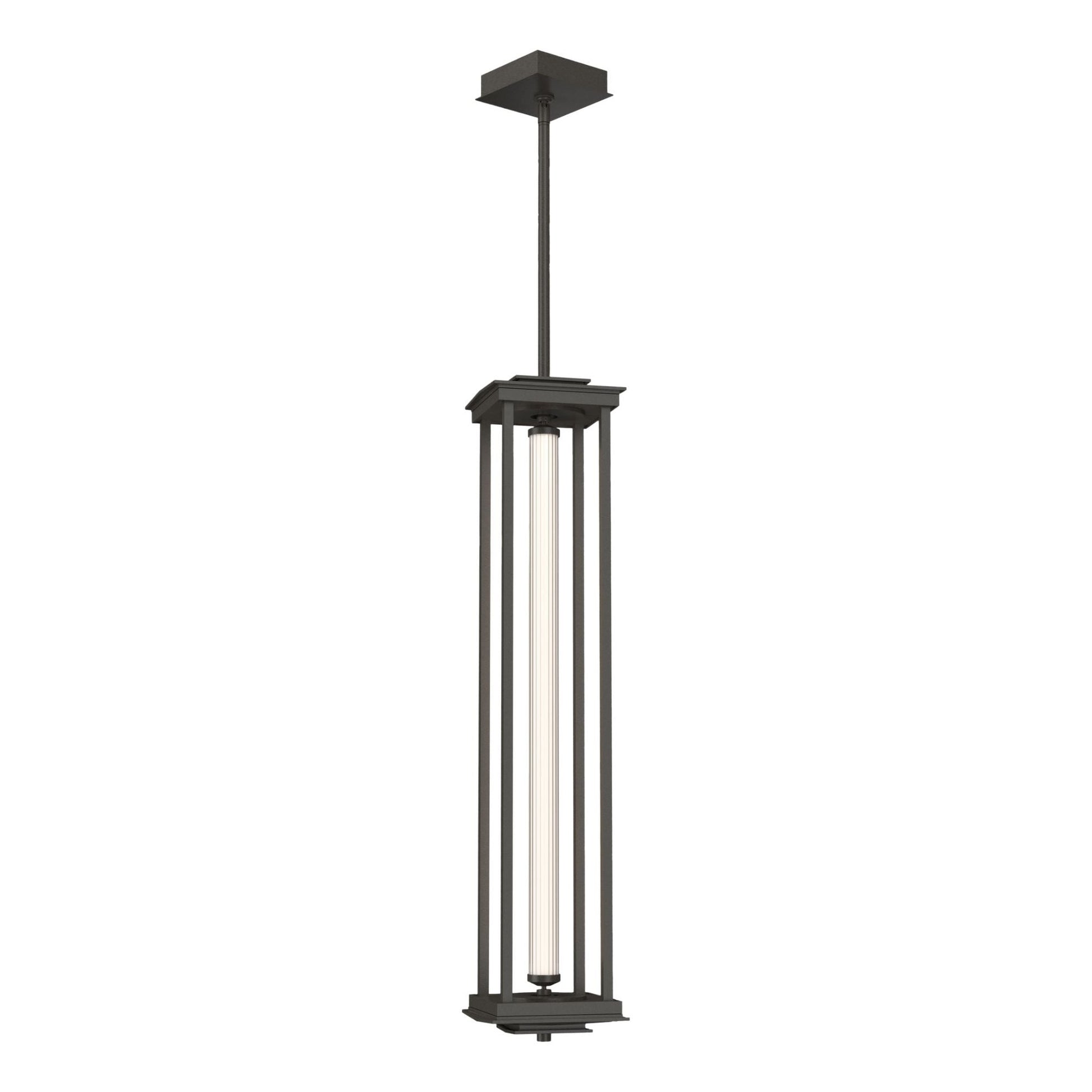 Athena 1-Light Large LED Lantern LED Clear Glass (ZM) in Dark Smoke