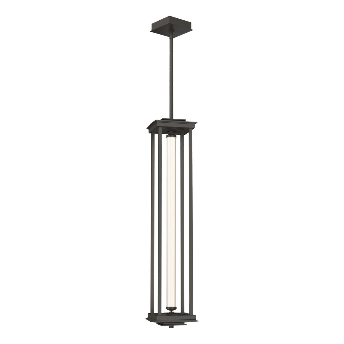 Athena 1-Light Large LED Lantern LED Clear Glass (ZM) in Dark Smoke