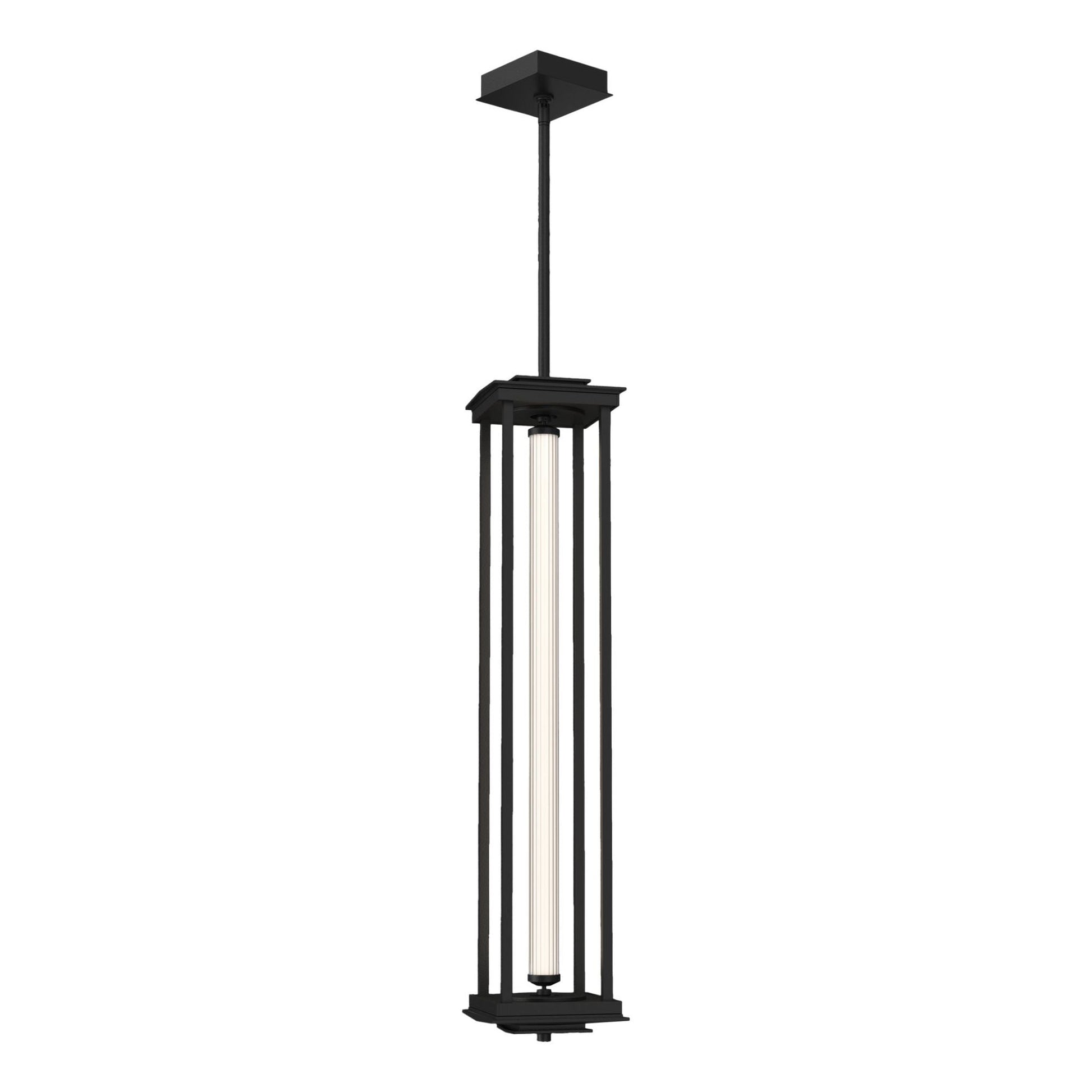 Athena 1-Light Large LED Lantern LED Clear Glass (ZM) in Black