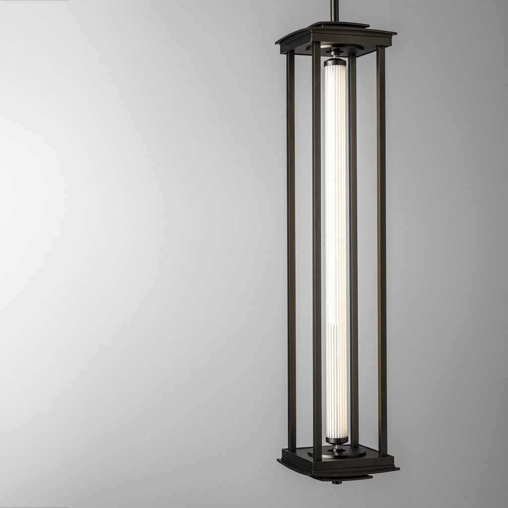 Athena 1-Light Large LED Lantern LED Clear Glass (ZM) in Oil Rubbed Bronze