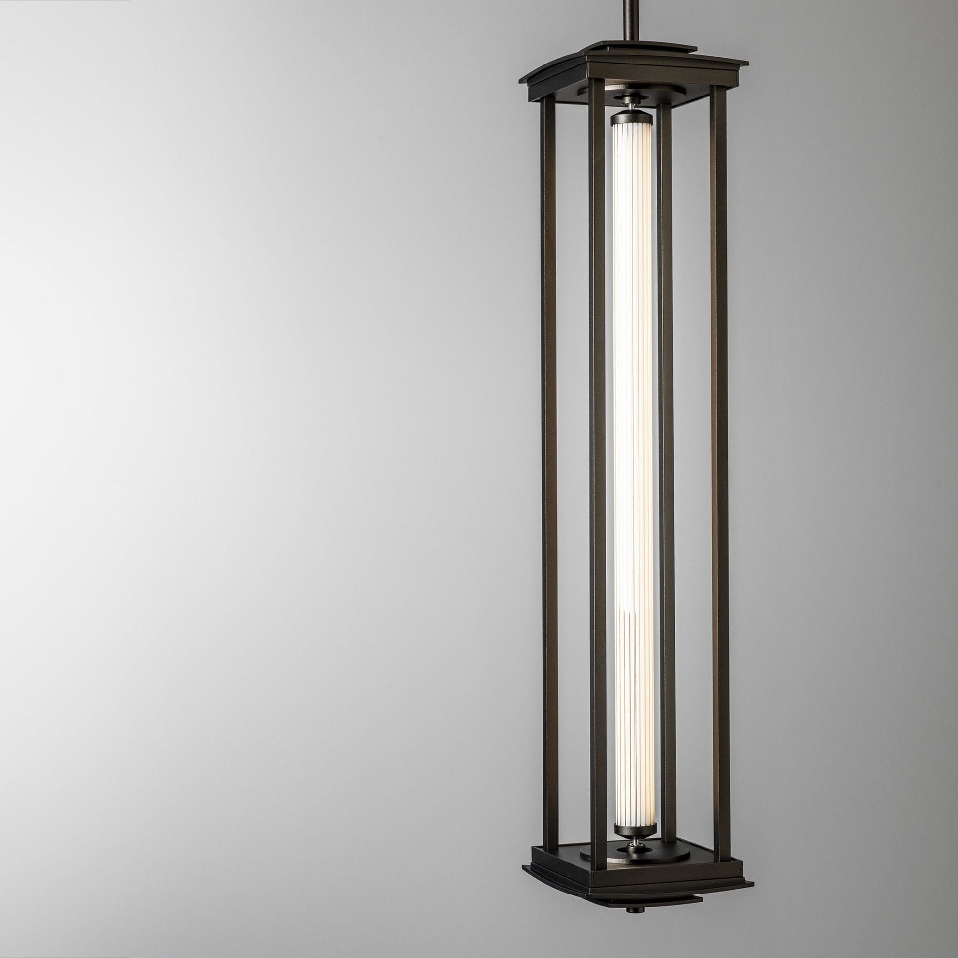 Athena 1-Light Large LED Lantern LED Clear Glass (ZM) in Oil Rubbed Bronze