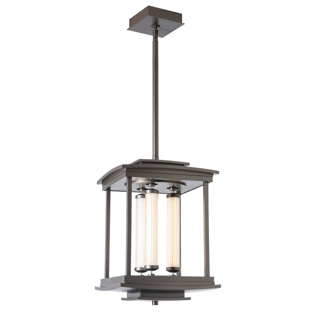 Athena 3-Light LED Lantern LED Clear Glass (ZM) in Dark Smoke