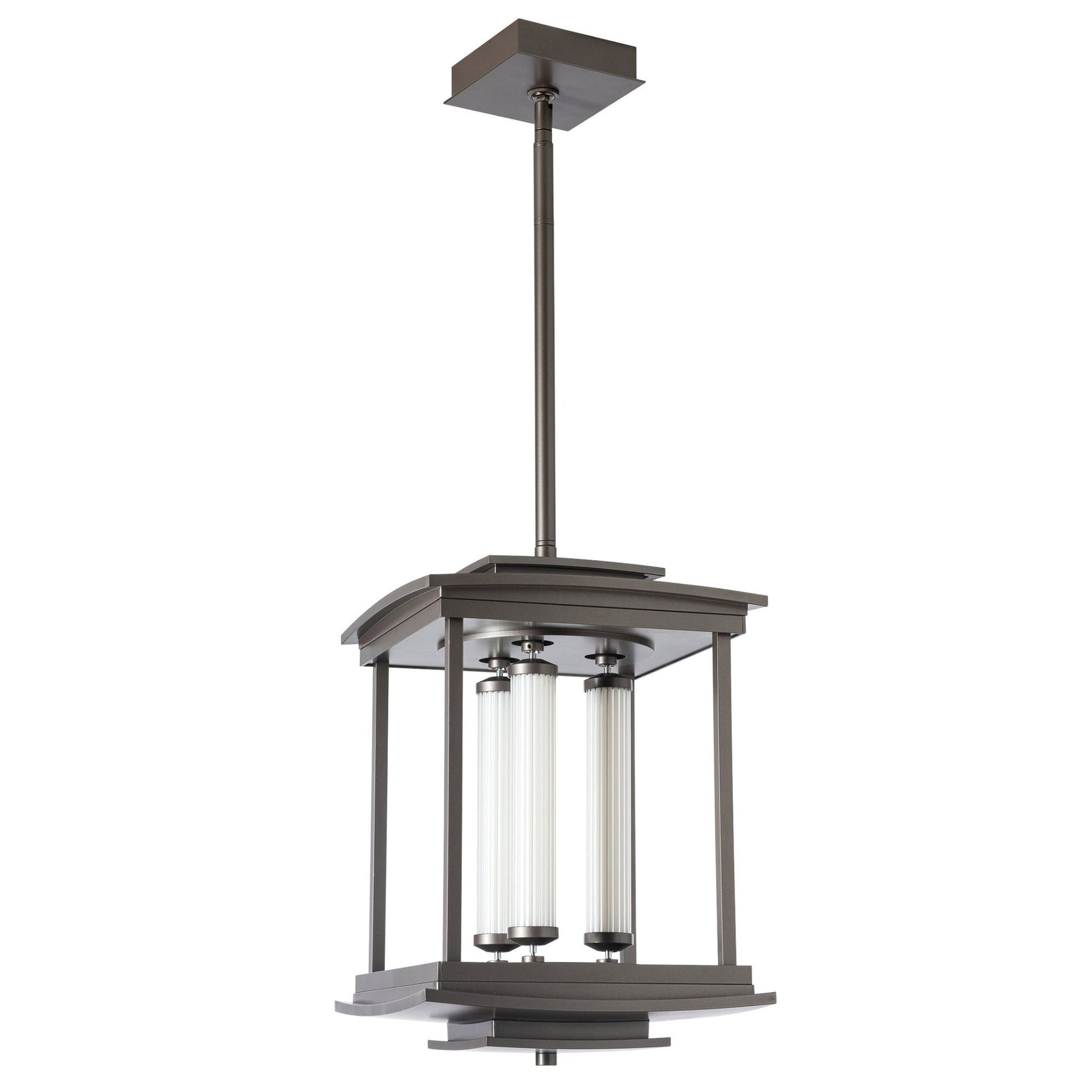 Athena 3-Light LED Lantern LED Clear Glass (ZM) in Dark Smoke