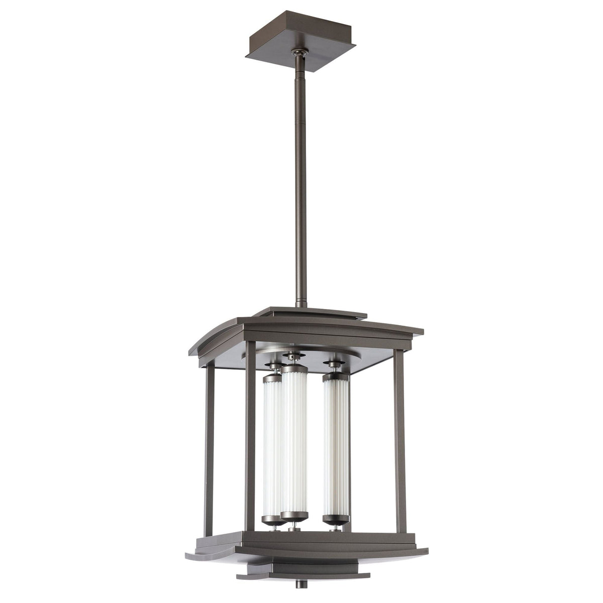 Athena 3-Light LED Lantern LED Clear Glass (ZM) in Dark Smoke
