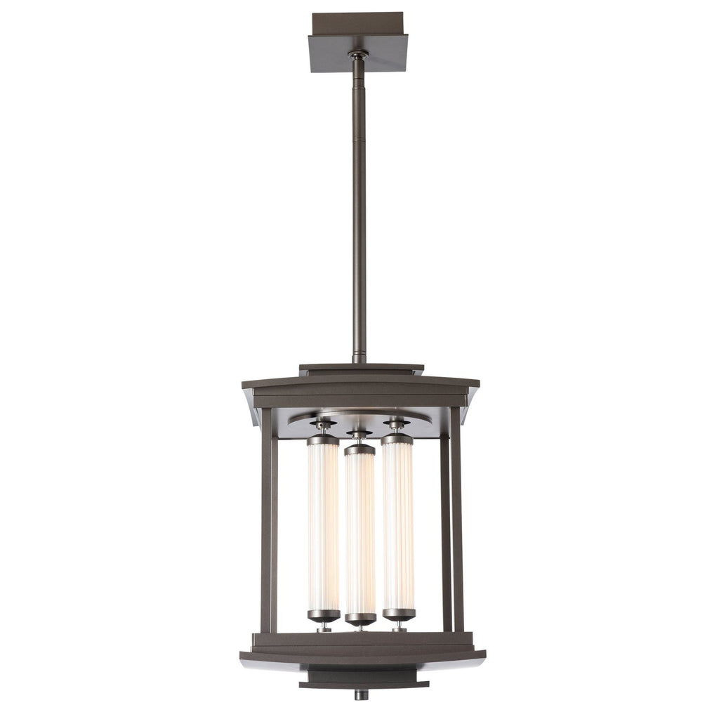 Athena 3-Light LED Lantern LED Clear Glass (ZM) in Dark Smoke