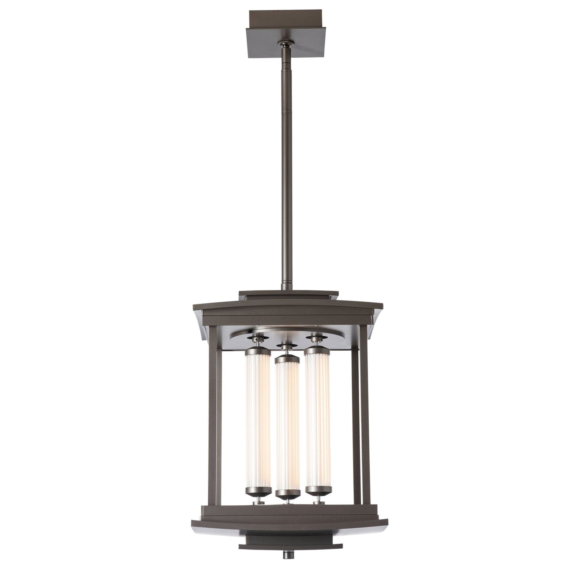 Athena 3-Light LED Lantern LED Clear Glass (ZM) in Dark Smoke