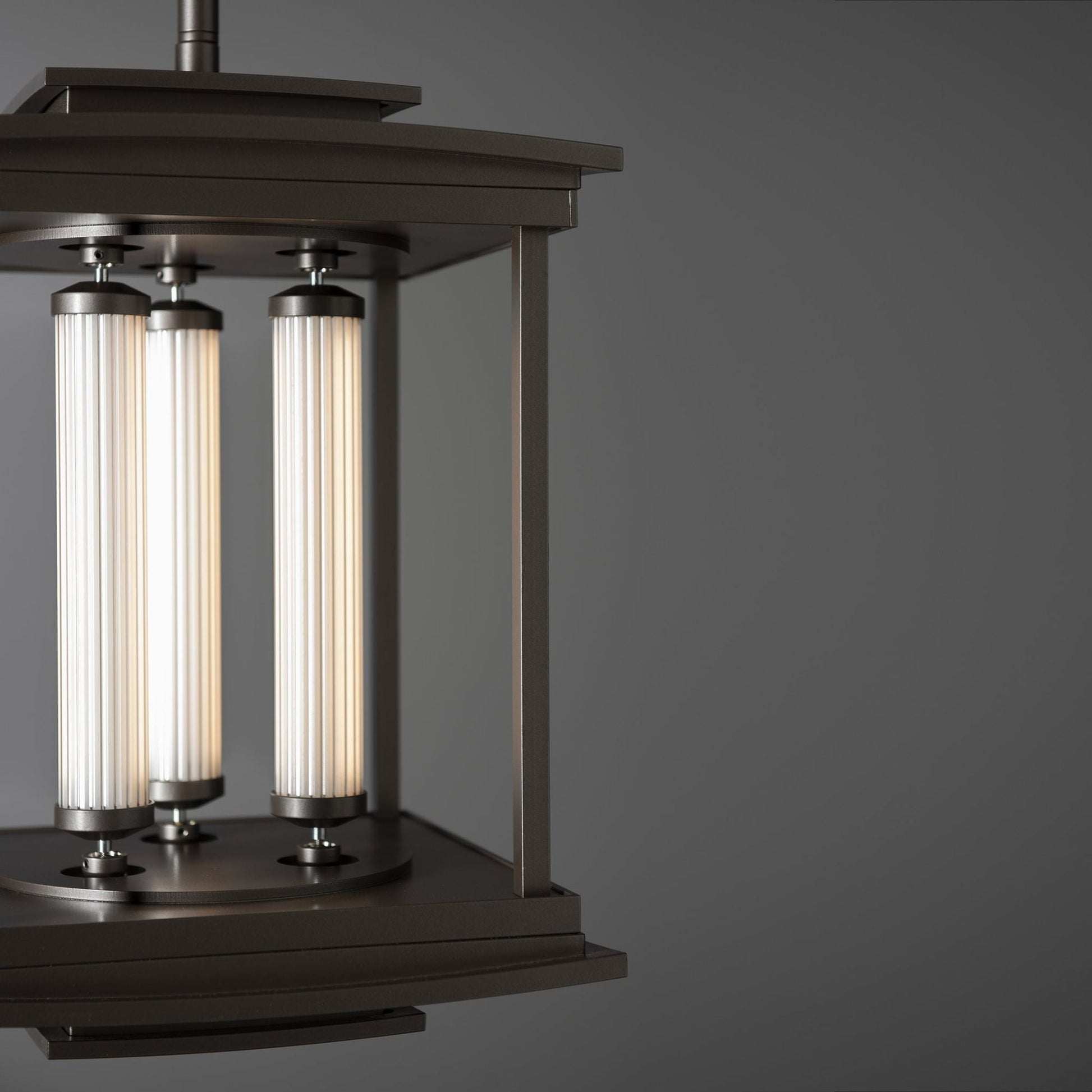 Athena 3-Light LED Lantern LED Clear Glass (ZM) in Dark Smoke