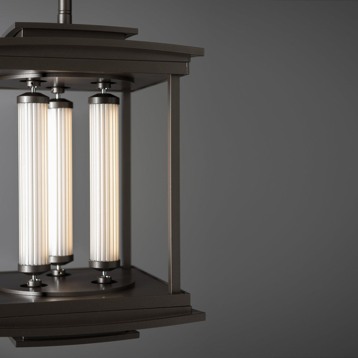 Athena 3-Light LED Lantern LED Clear Glass (ZM) in Dark Smoke