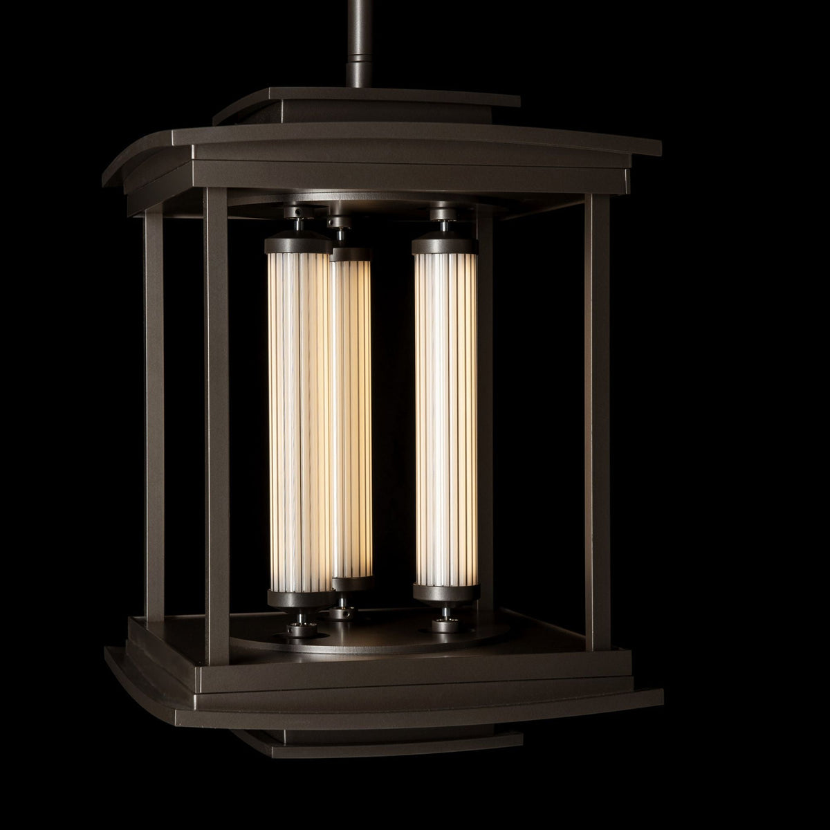 Athena 3-Light LED Lantern LED Clear Glass (ZM) in Dark Smoke