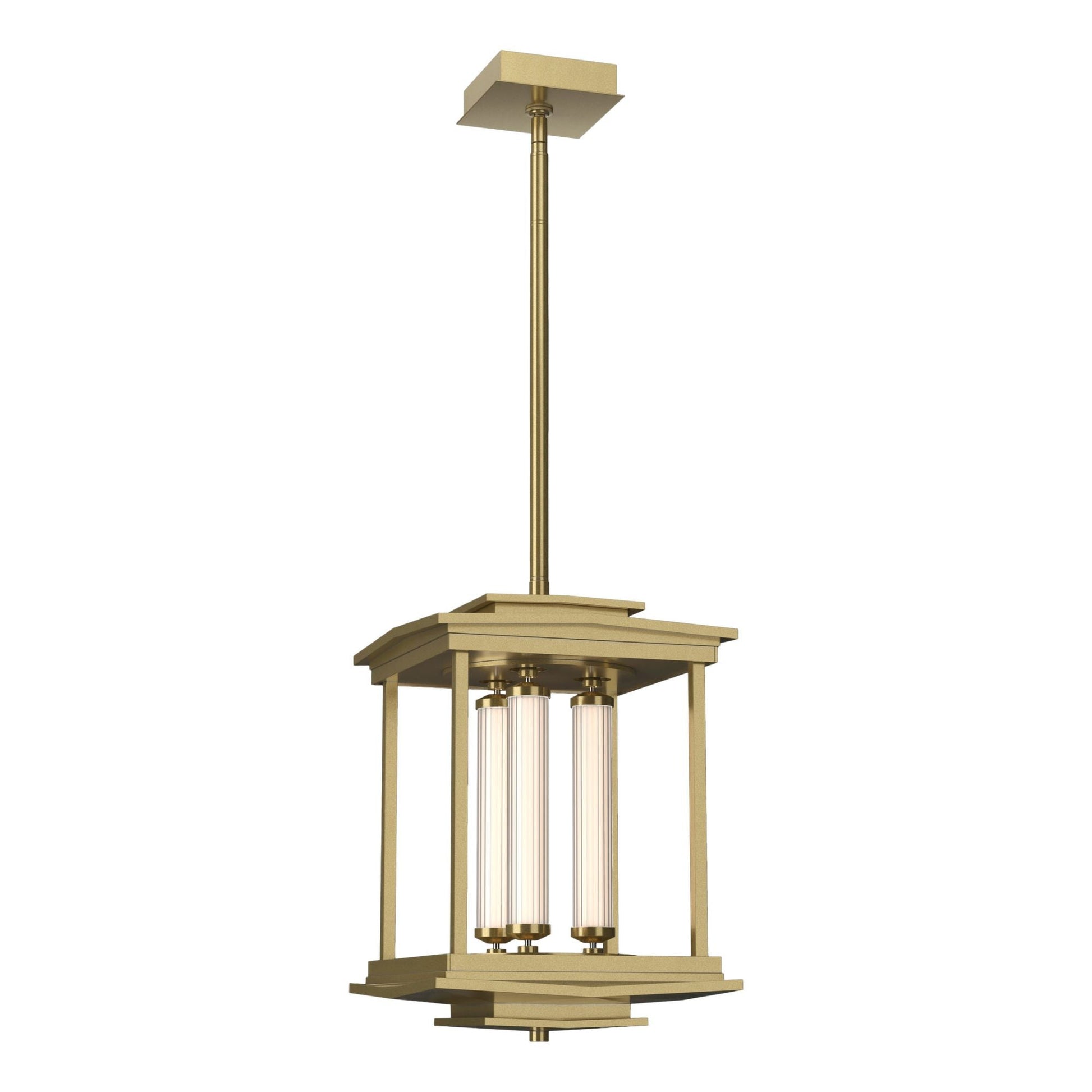 Athena 3-Light LED Lantern LED Clear Glass (ZM) in Modern Brass