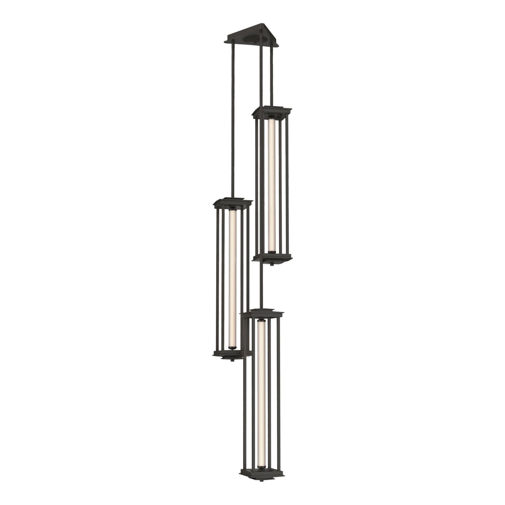 Athena Triple Tall LED Lantern LED Clear Glass (ZM) in Dark Smoke