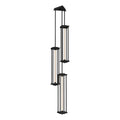 Athena Triple Tall LED Lantern LED Clear Glass (ZM) in Black