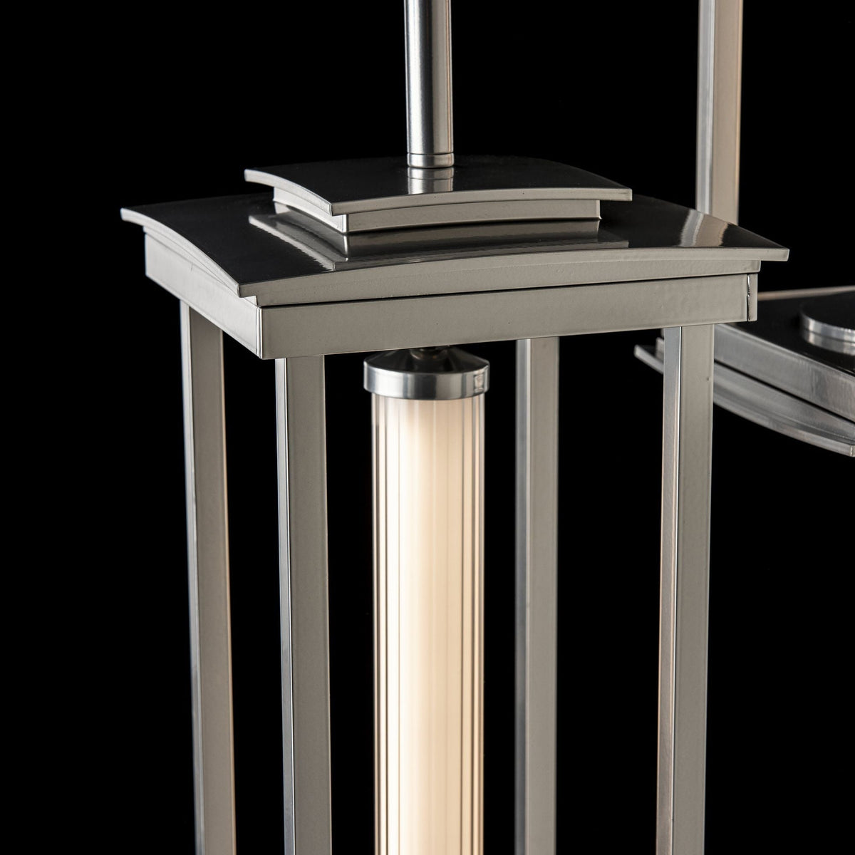 Athena Triple Tall LED Lantern LED Clear Glass (ZM) in Sterling