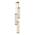 Athena Triple Tall LED Lantern LED Clear Glass (ZM) in Modern Brass