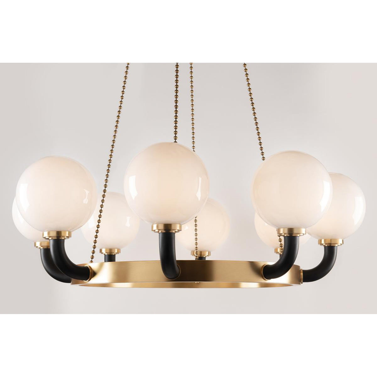 Werner 12-Light Chandelier in Aged Brass/Black 61L x 61W x 14.5H