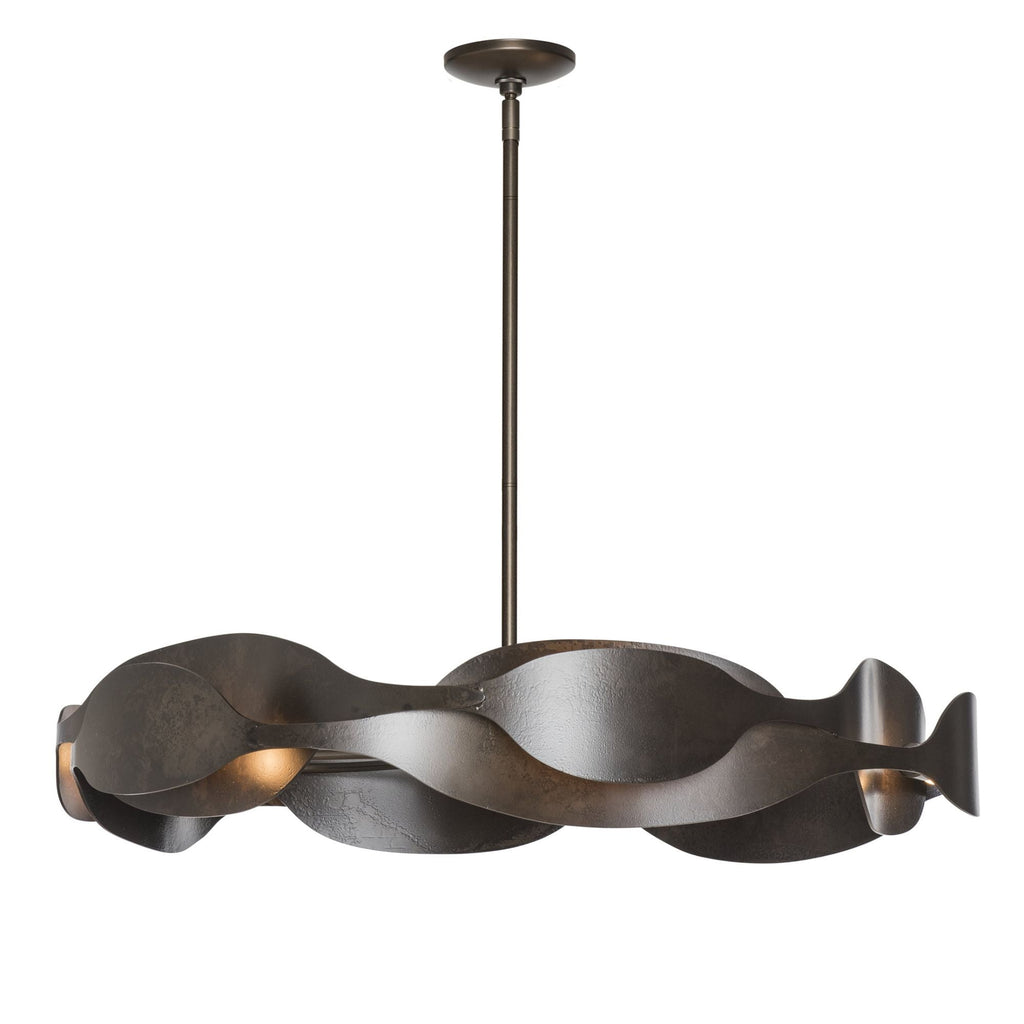 Waves Pendant 6-Light in Dark Smoke