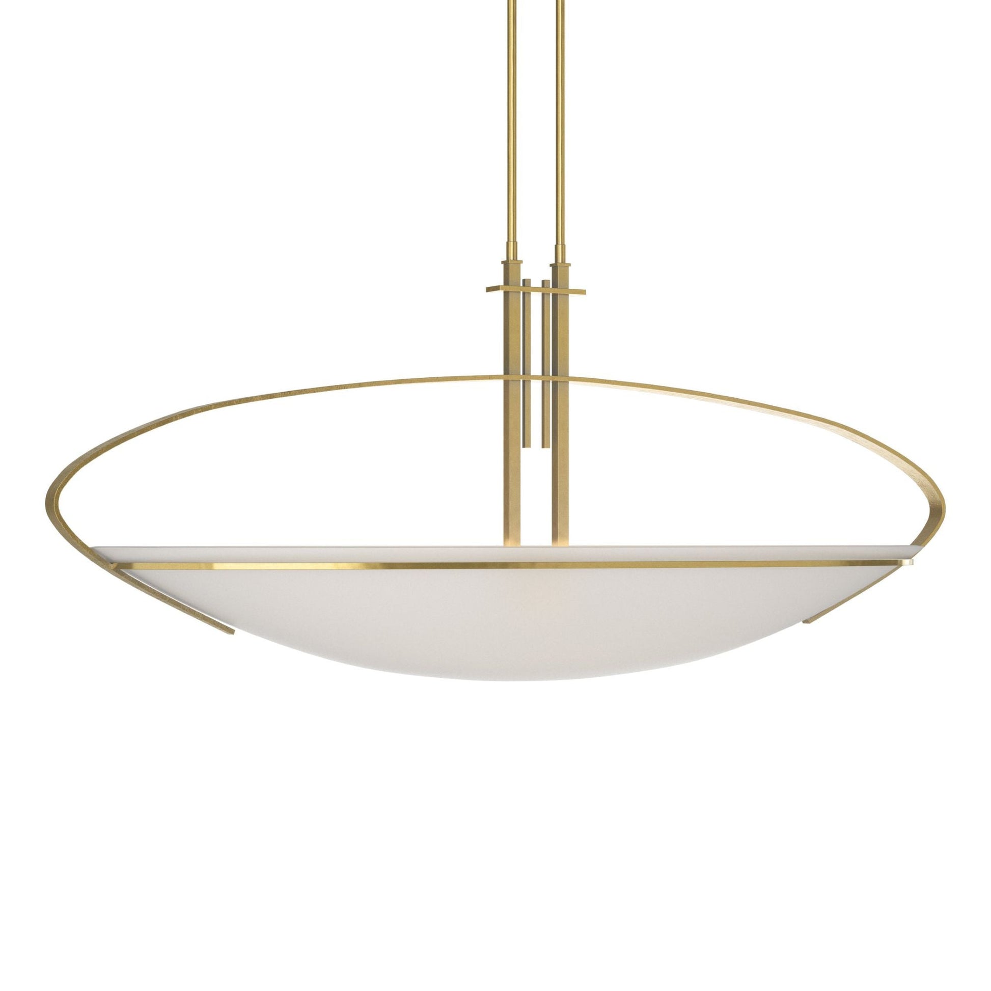 Mackintosh Large Pendant 2-Light Opal Glass (GG) in Modern Brass