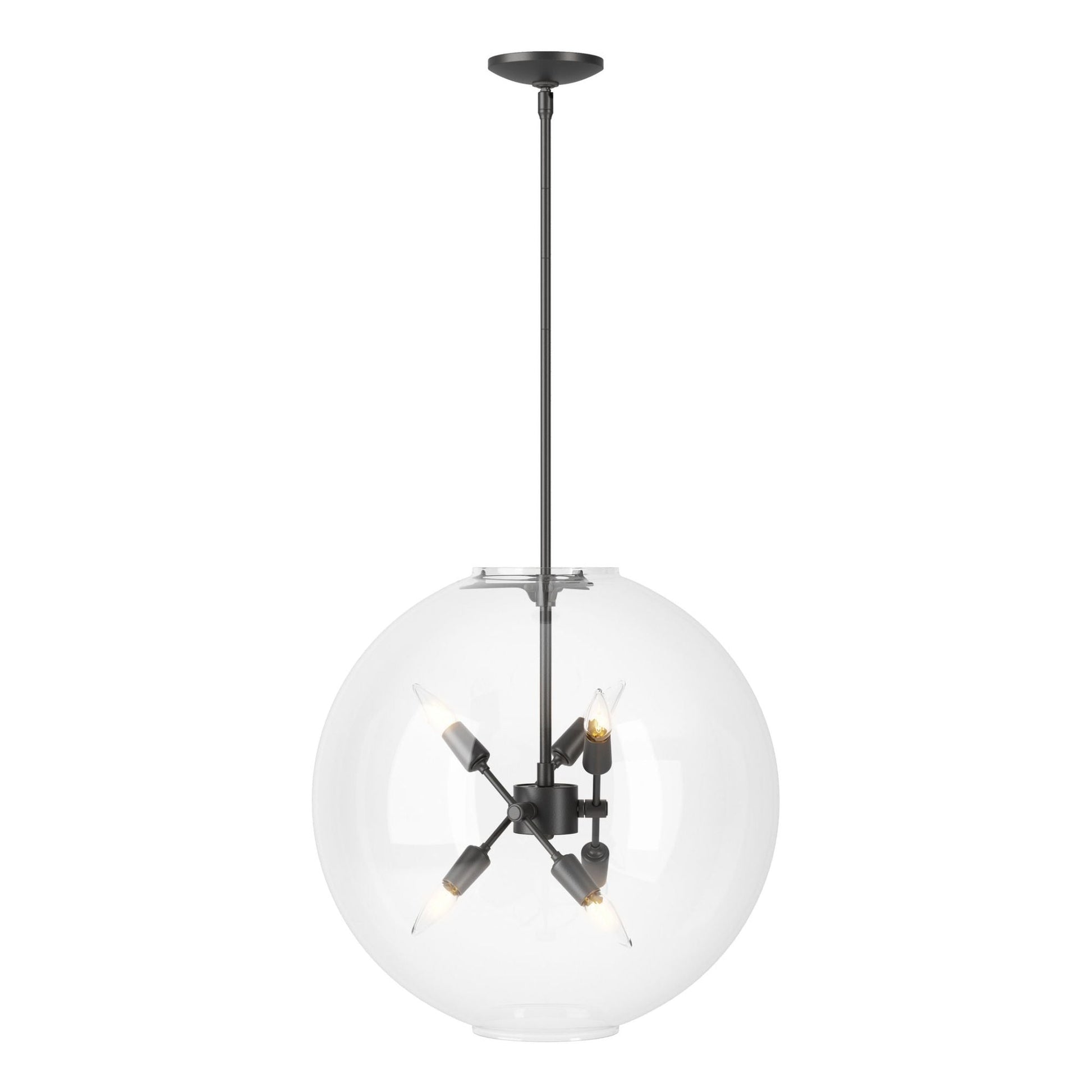 Sfera 6-Light Pendant 6-Light Clear Glass (ZM) in Black