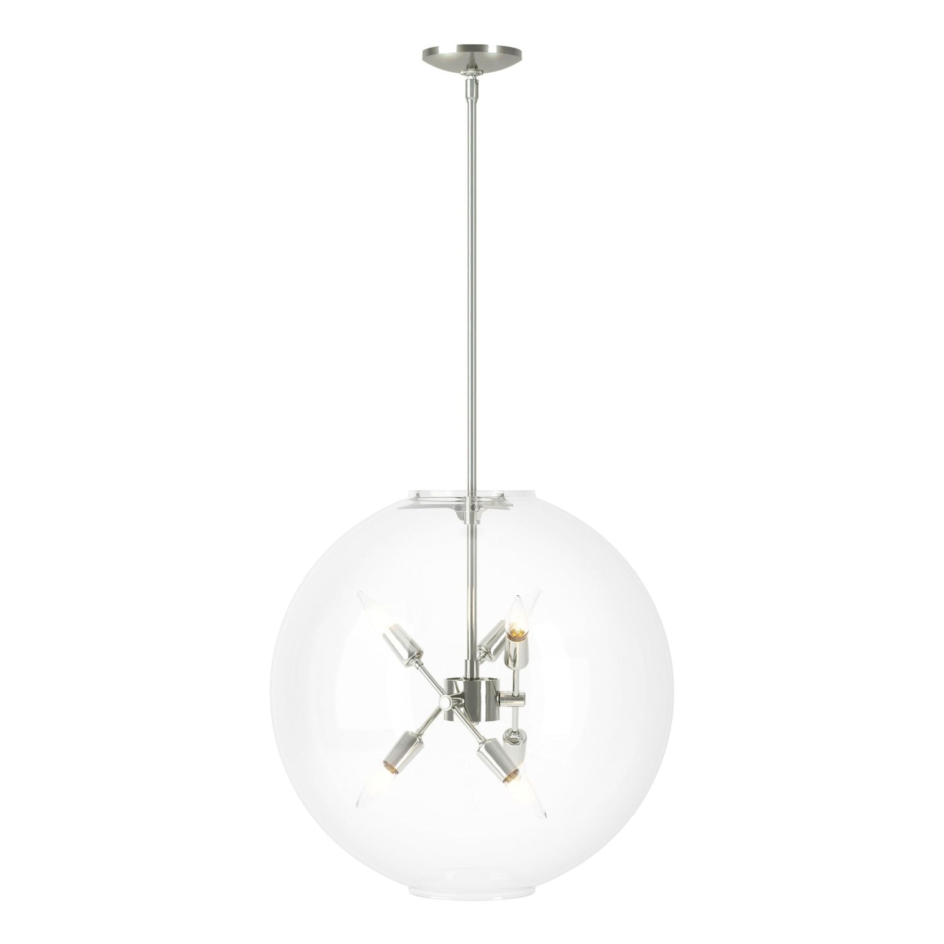 Sfera 6-Light Pendant 6-Light Clear Glass (ZM) in Sterling