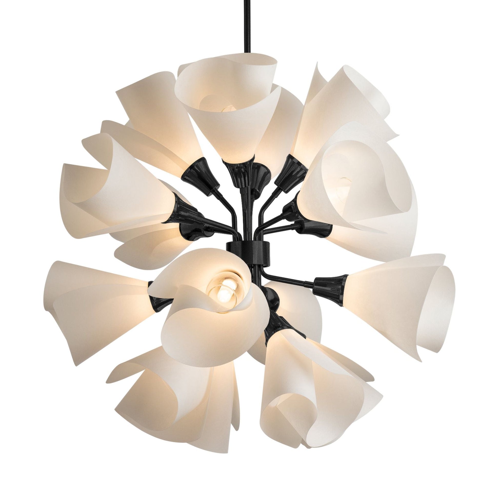 Mobius 16-Light Orb Pendant 16-Light Spun Frost (SH) in Black