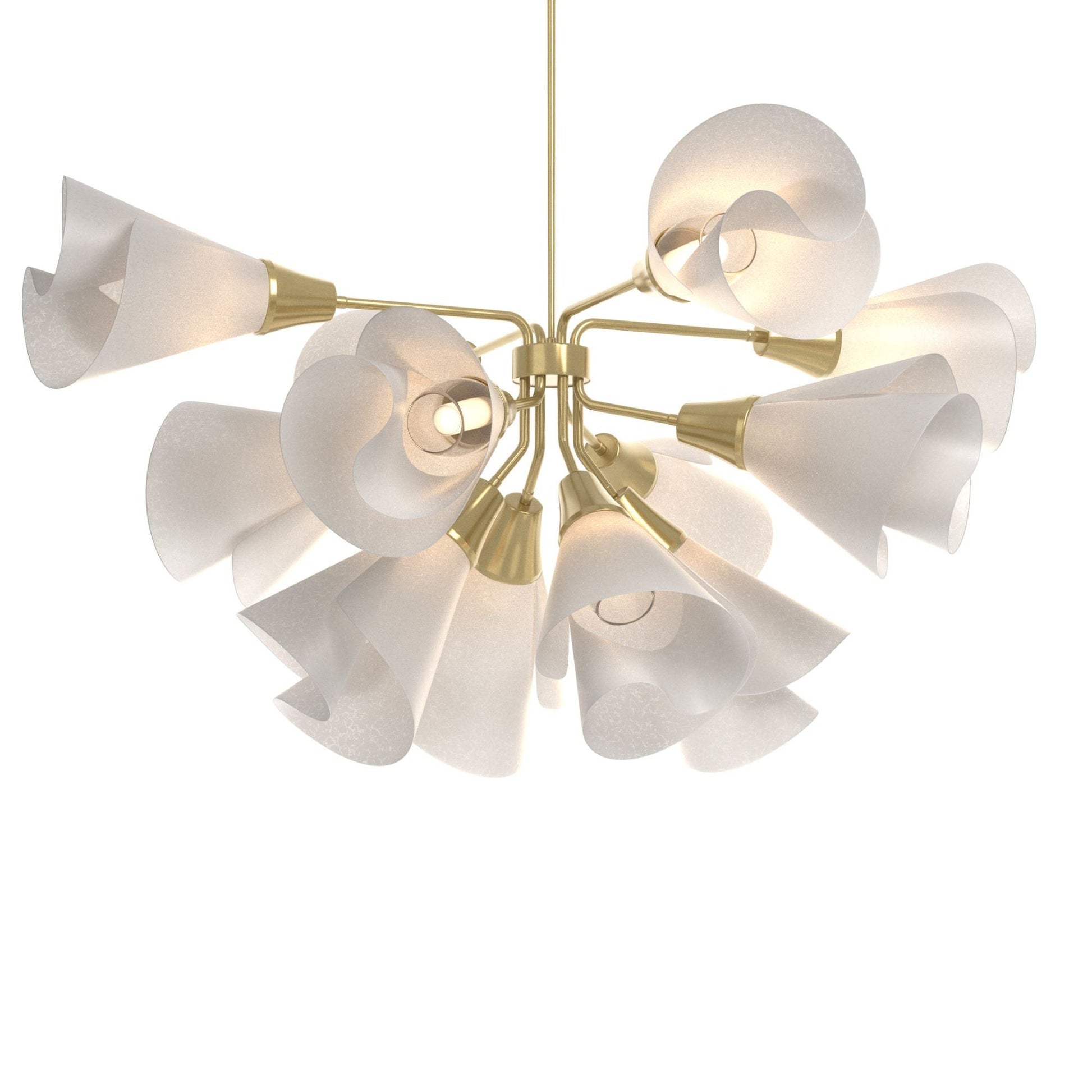 Mobius 12-Light Pendant 12-Light Spun Frost (SH) in Modern Brass