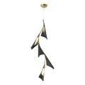 Plume 5-Light LED Pendant Black Accent LED in Modern Brass