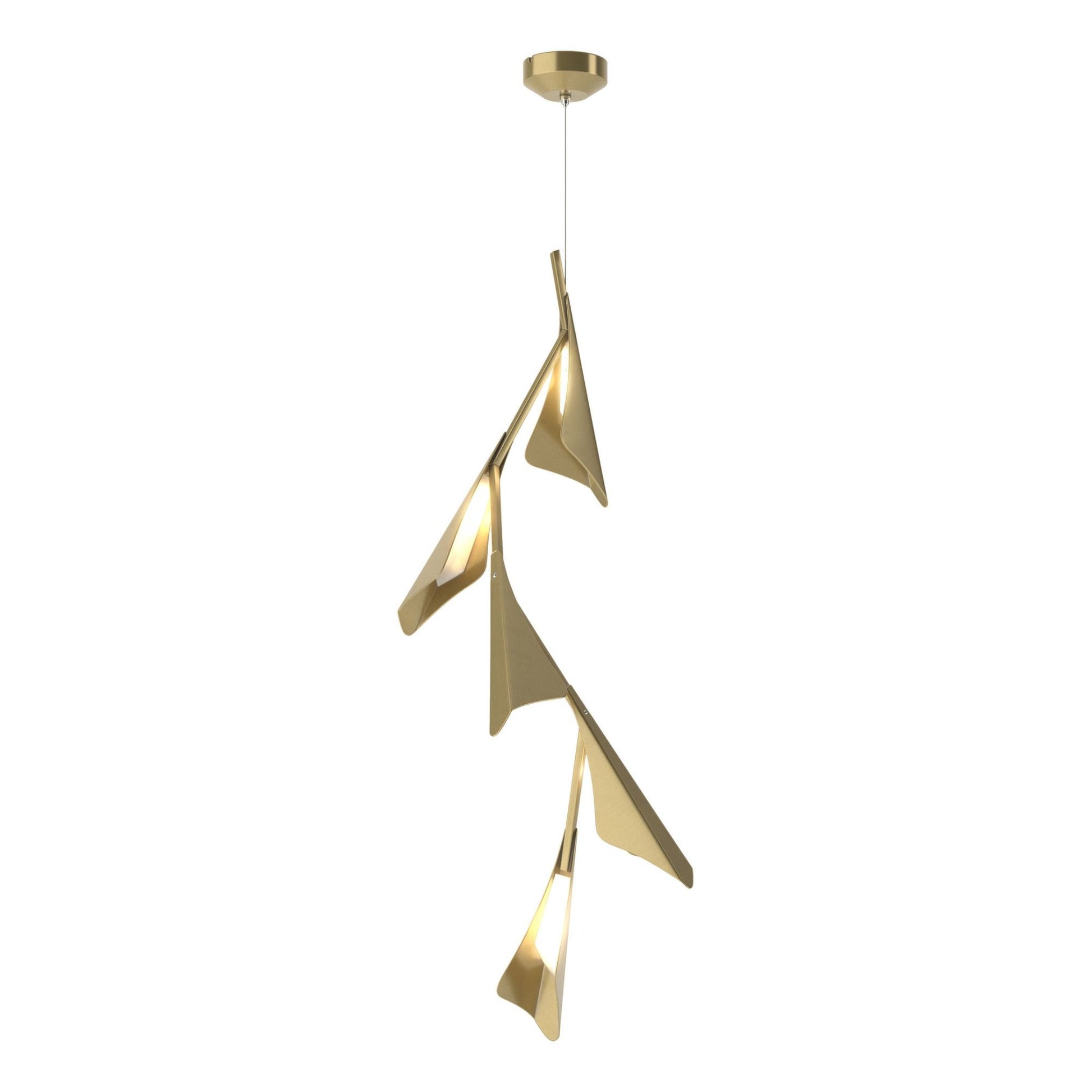 Plume 5-Light LED Pendant Modern Brass Accent LED in Modern Brass