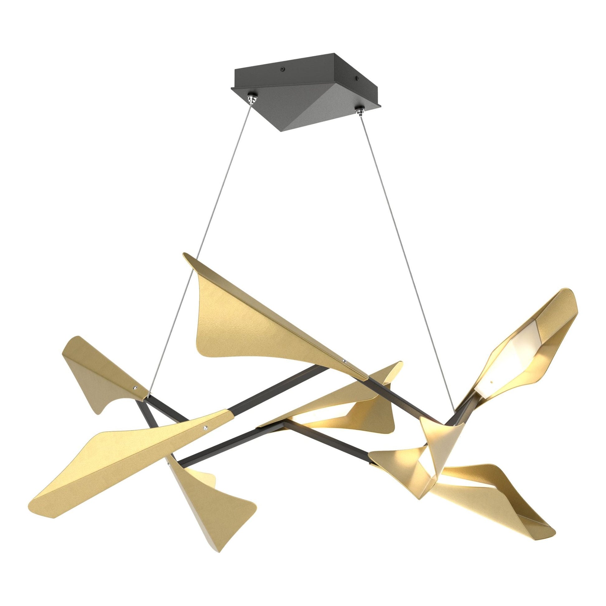 Plume 8-Light LED Pendant Modern Brass Accent LED in Black