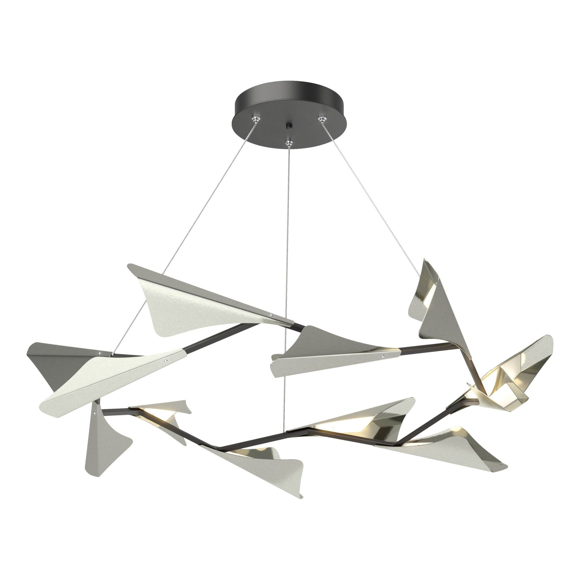 Plume 12-Light LED Pendant Sterling Accent LED in Black