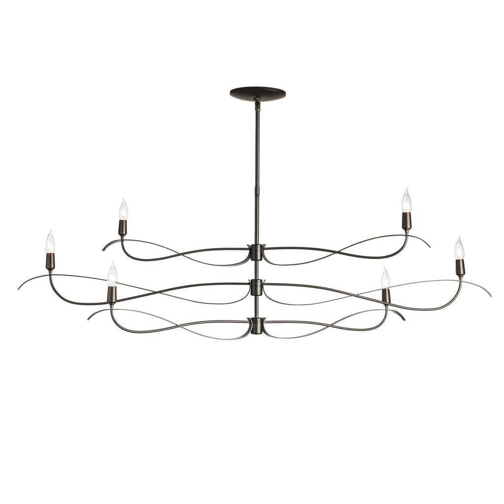 Willow 6-Light Large Chandelier 6-Light in Dark Smoke