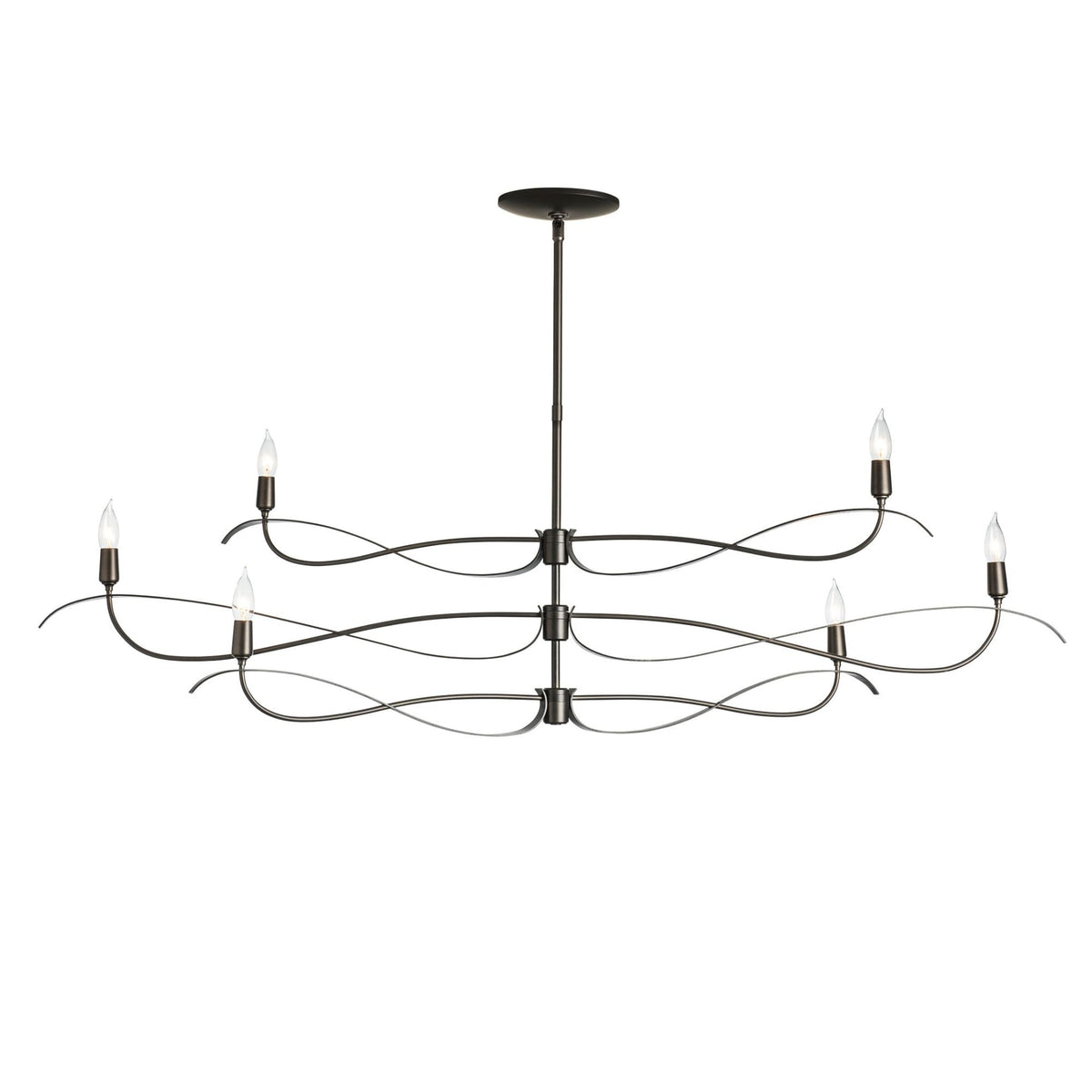 Willow 6-Light Large Chandelier 6-Light in Dark Smoke