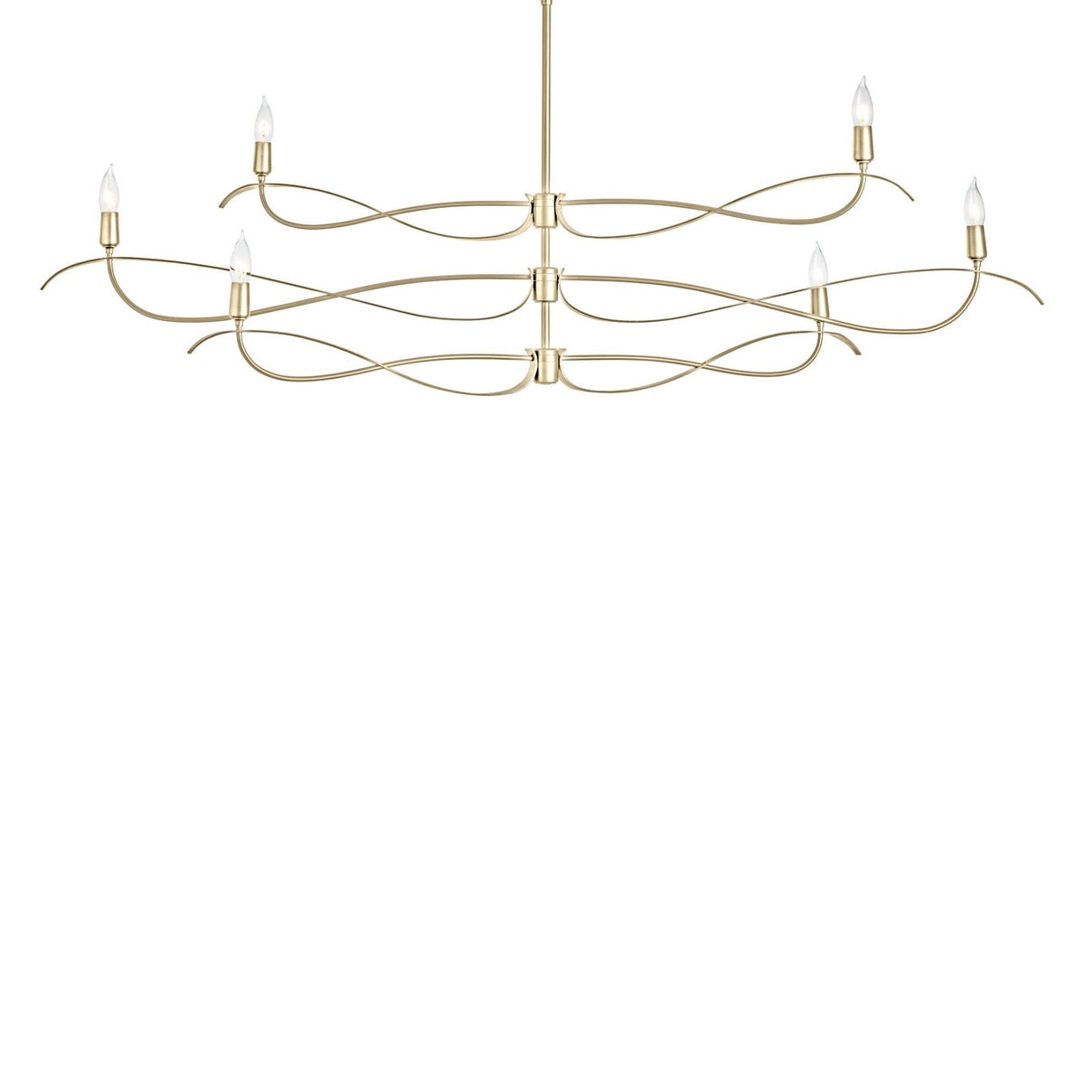 Willow 6-Light Large Chandelier 6-Light in Modern Brass