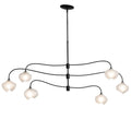 Ume 6-Light Large Pendant 6-Light Frosted Glass (FD) in Black