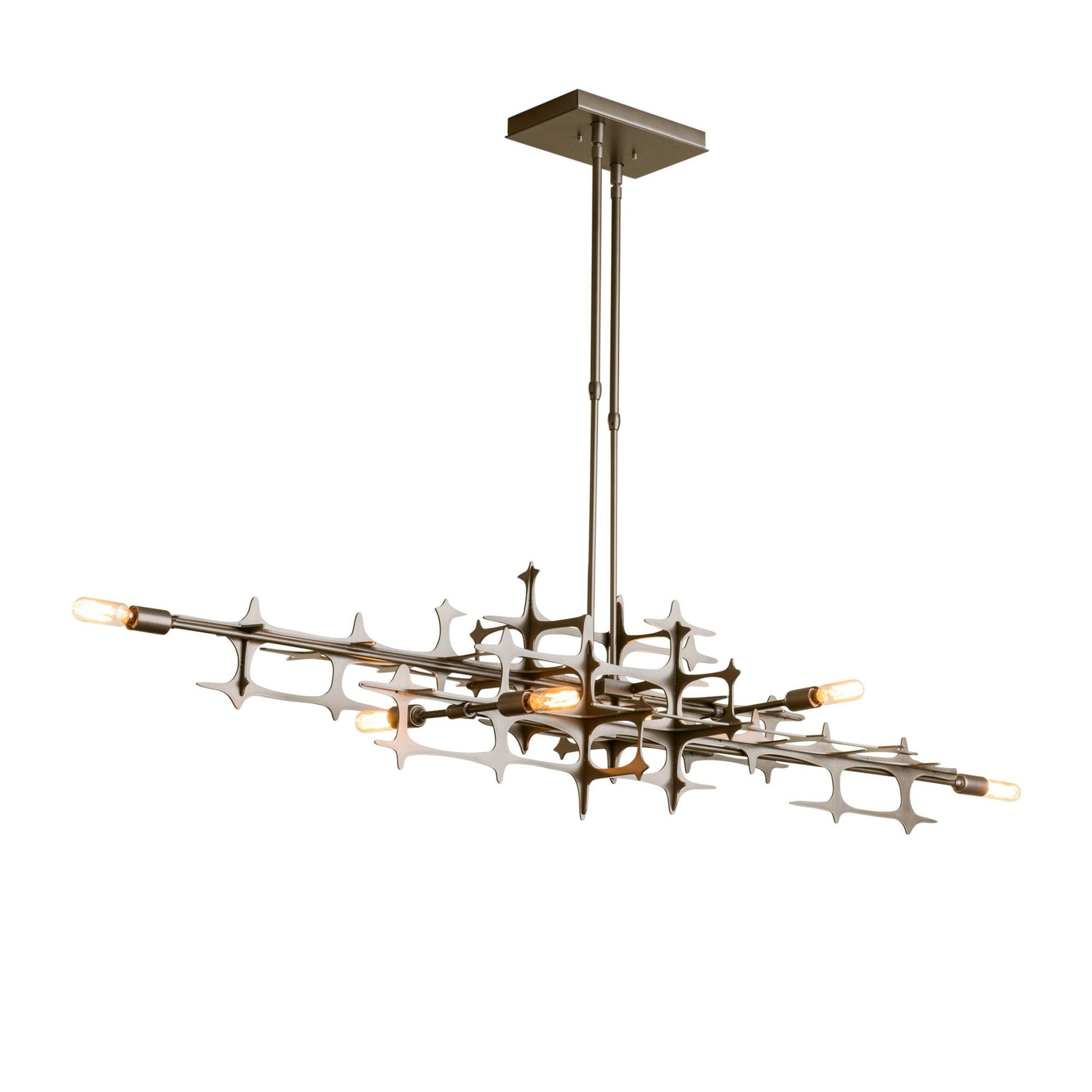Grid Pendant 6-Light in Dark Smoke