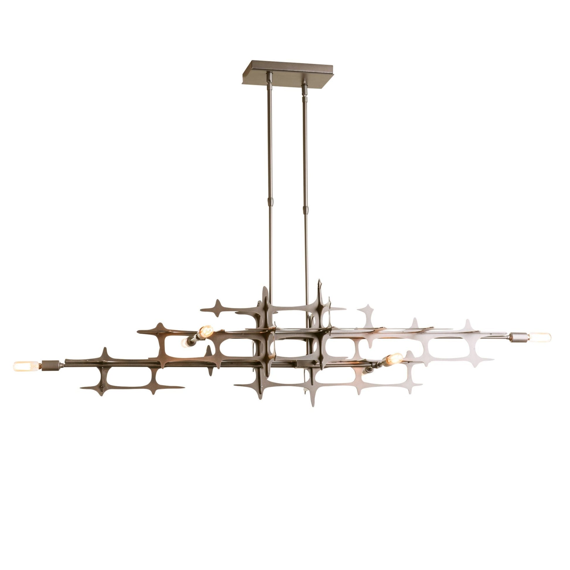 Grid Pendant 6-Light in Dark Smoke