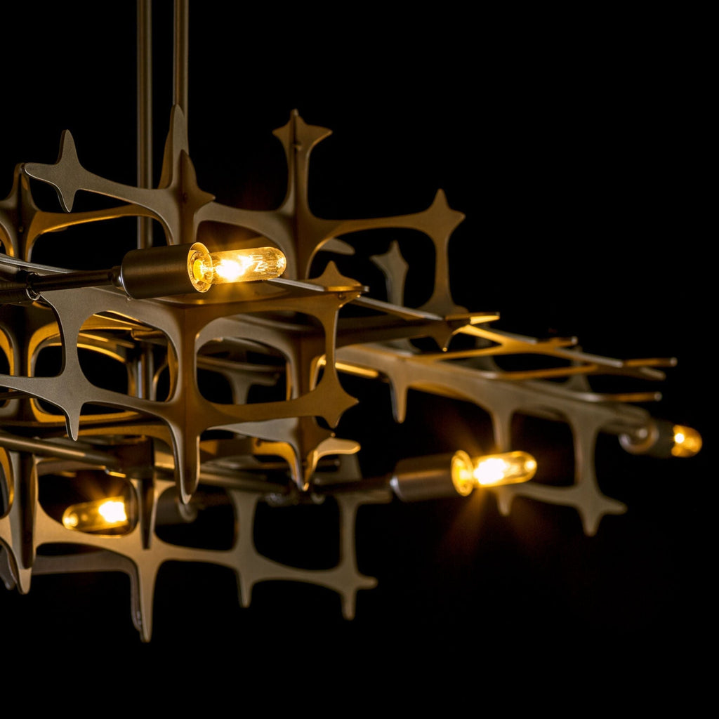 Grid Pendant 6-Light in Dark Smoke