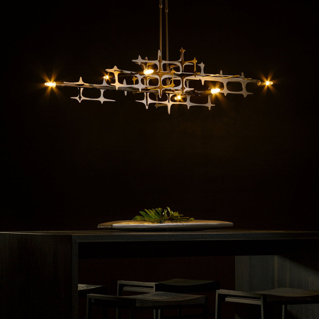 Grid Pendant 6-Light in Dark Smoke