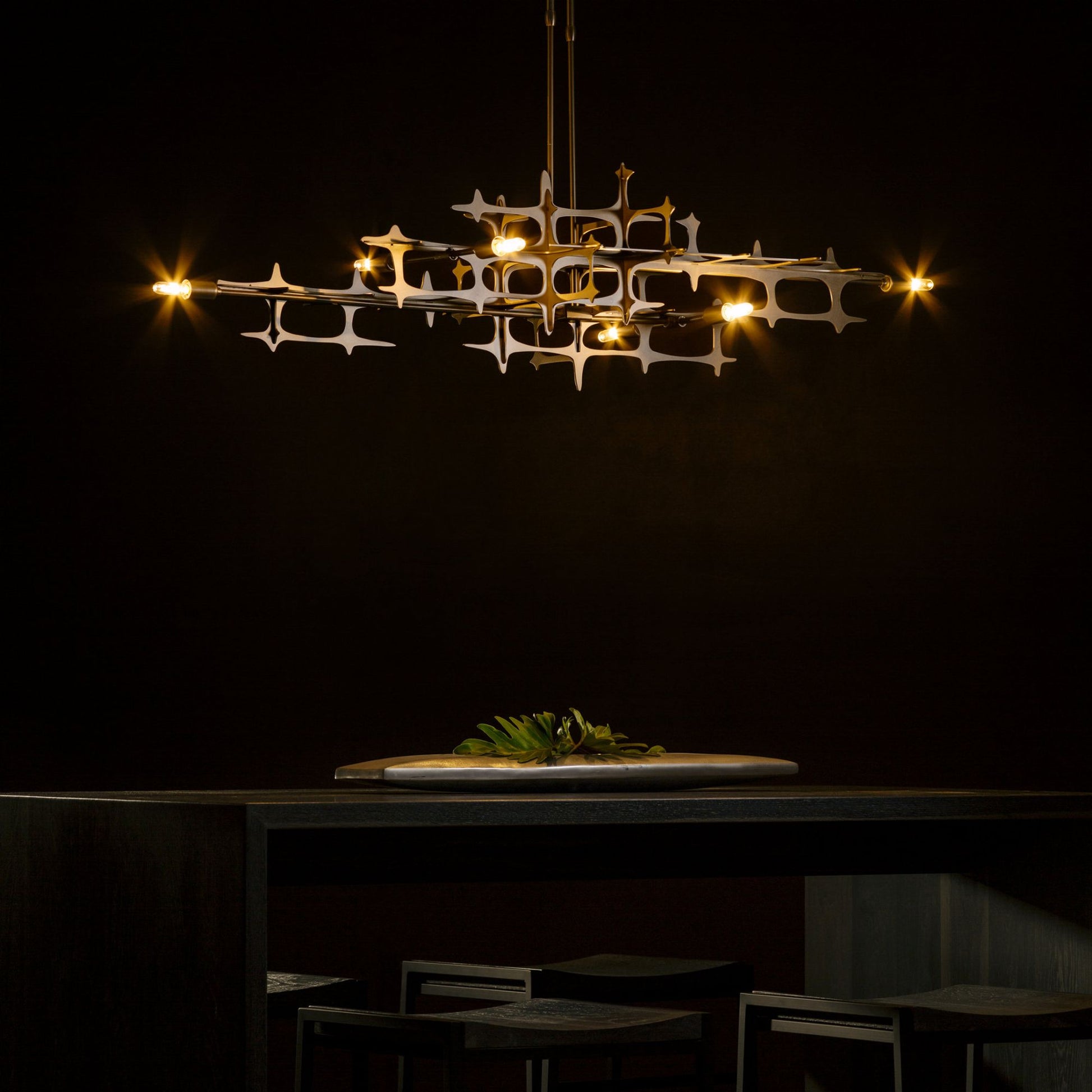 Grid Pendant 6-Light in Dark Smoke