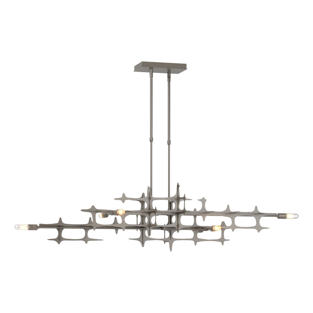 Grid Pendant 6-Light in Dark Smoke