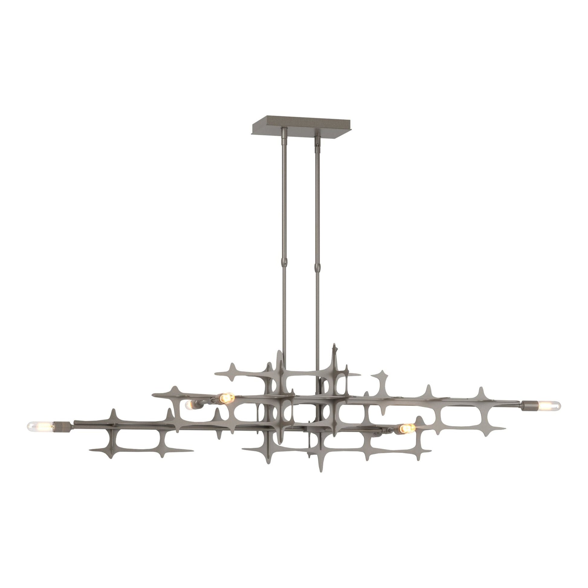 Grid Pendant 6-Light in Dark Smoke