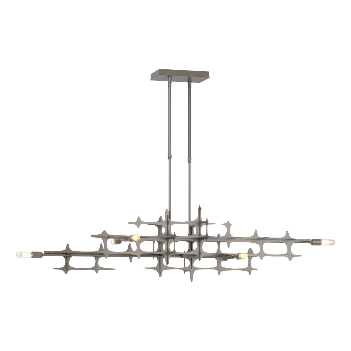 Grid Pendant 6-Light in Dark Smoke